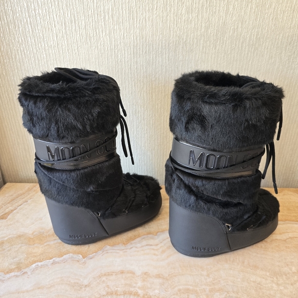 Moon Boot Faux Fur Icon Boots Moon Boots Fur Icon Boots Black - Picture 12 of 16